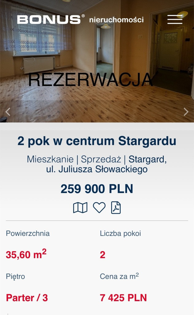 Mieszkanie Sprzedaż Stargard Juliusza Słowackiego